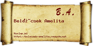 Belácsek Amelita névjegykártya
